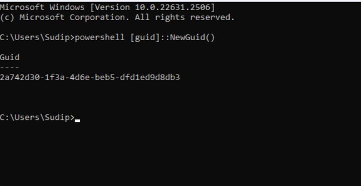 How to generate a GUID (Globally Unique Identifier) in Windows 11/10