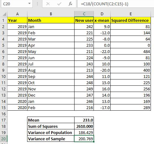 How To Calculate Variance in Excel