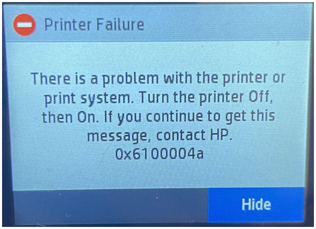 How to fix 'HP Printer Failure Error 0x6100004a' issue