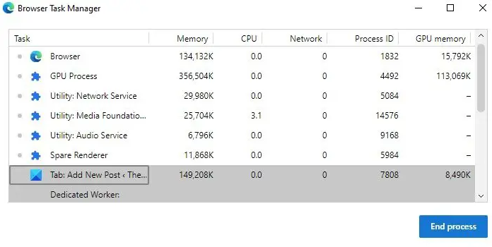 How to fix 'Microsoft Edge High Memory Usage' issue in Windows 11/10
