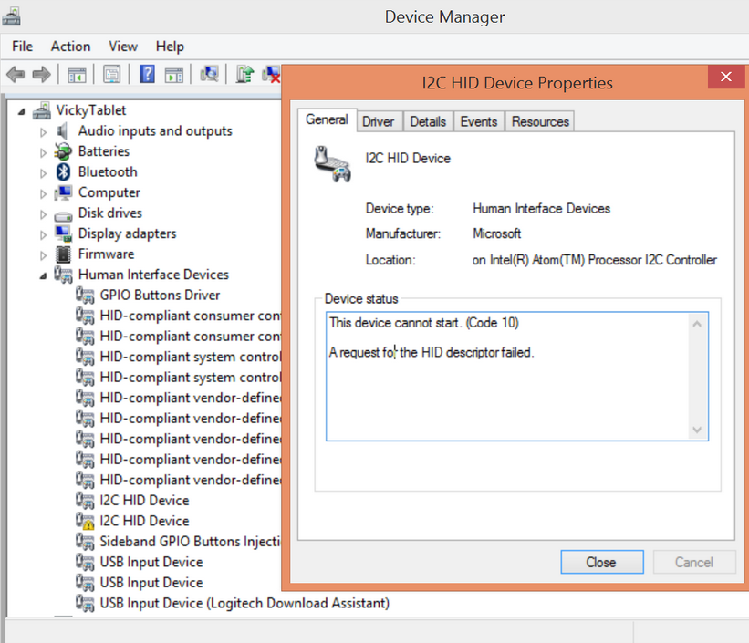 How to Fix 'I2C HID Device Driver not working' issue on Windows 11/10