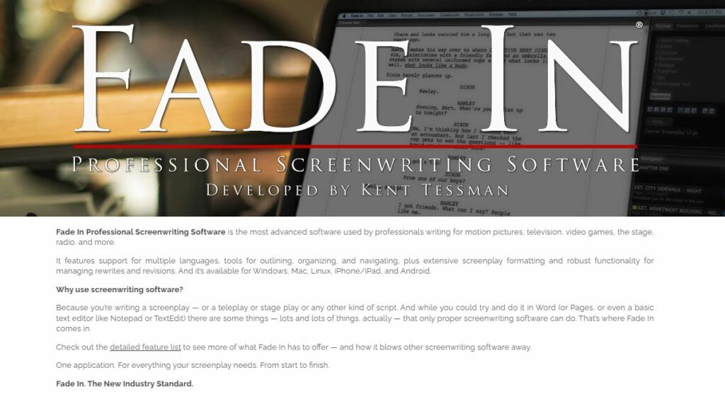 Best Free Screenwriting Software