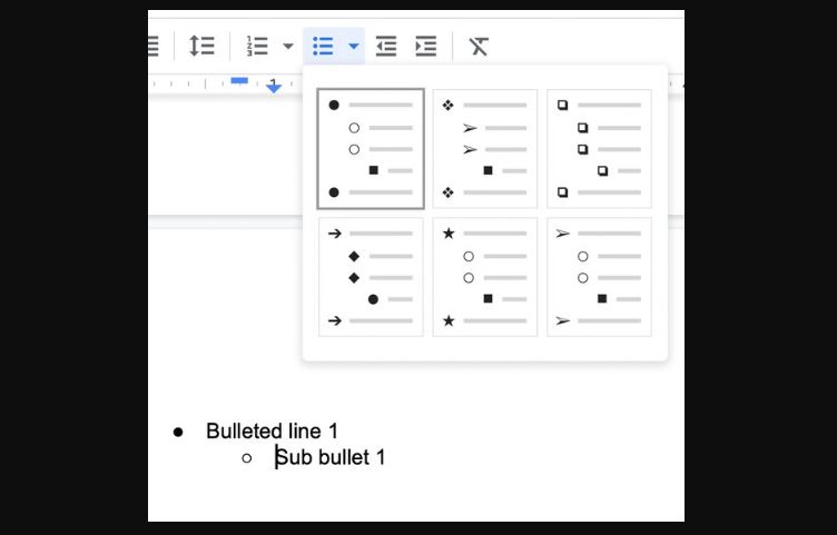 How to Move a Bullet Points in Google Docs