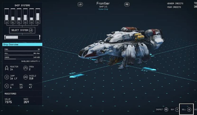 How to Sell Ships in Starfield