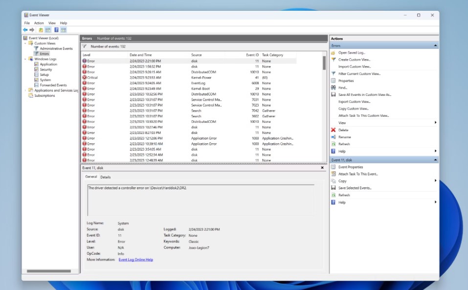 How to use Event Viewer in Windows 11/10