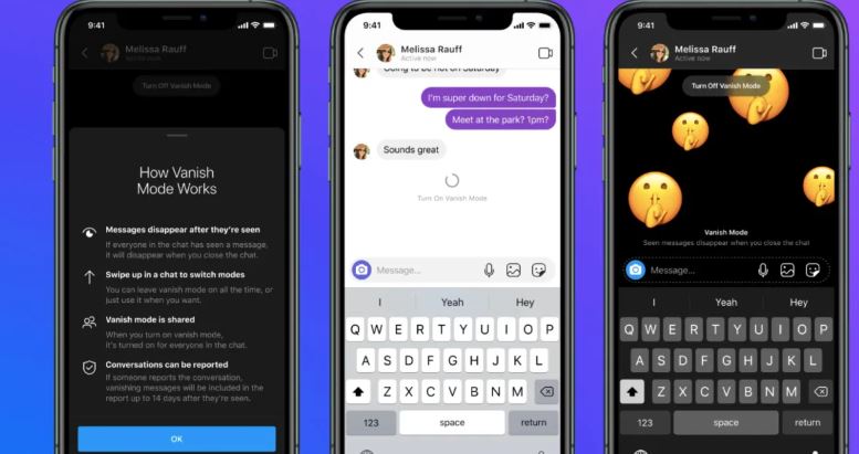 How to Turn on or off vanish mode on Instagram
