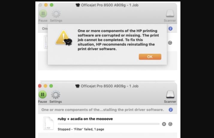 How To Fix 'HP Printer Filter Failed Error' issue