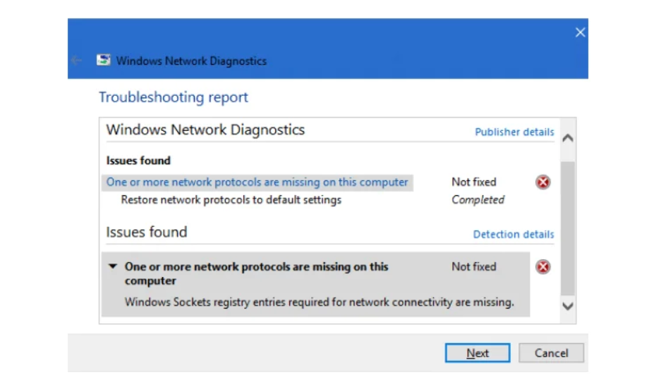 How to Fix 'One or More Network Protocols are Missing' issue 
