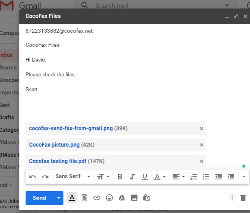 How to send a fax from Gmail