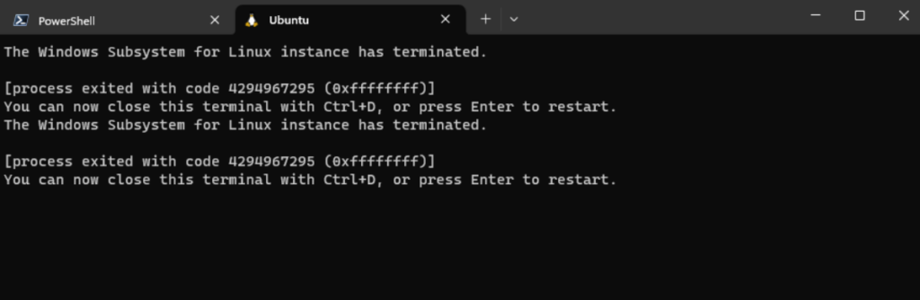 How To Fix “The Windows Subsystem for Linux instance has terminated” Error