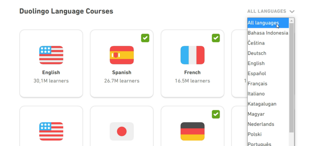 How to change your language on Duolingo