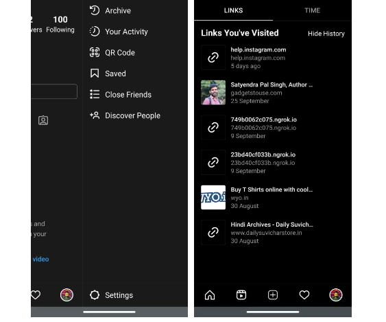 How to Turn Link History On or Off on Instagram
