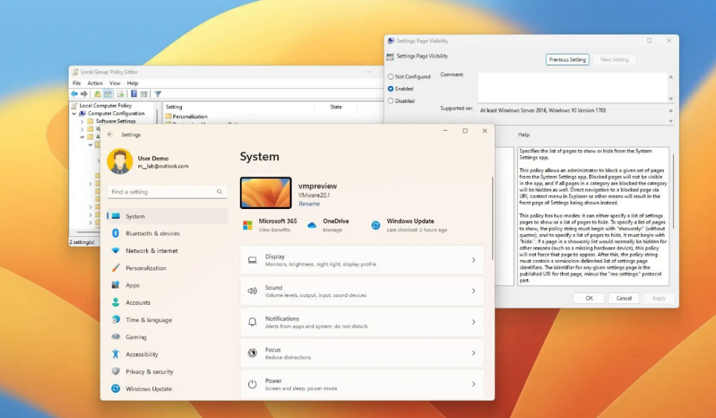 How to Enable or Disable Settings Home page in Windows 11