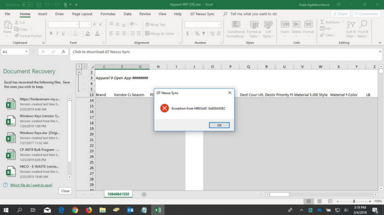 How To Fix 'Microsoft Excel Error HRESULT 0x800A03EC' Issue