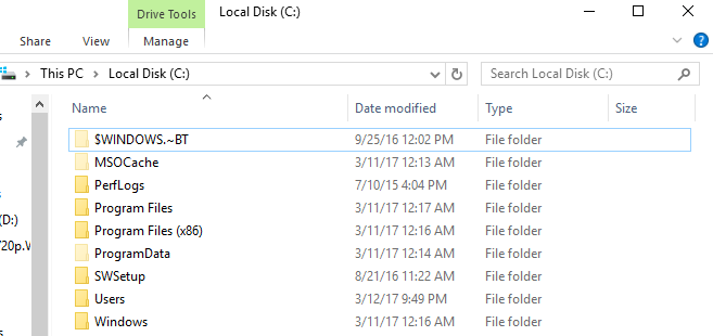 How to Delete The $Windows.~BT Folder on Windows