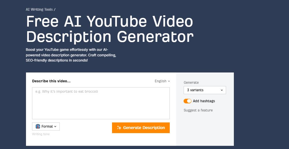 Best AI YouTube Description Generators