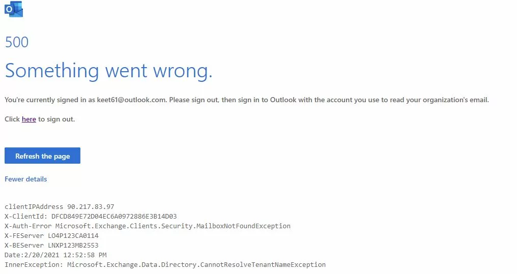 How to Fix "Outlook Error 500 Something Went Wrong" issue
