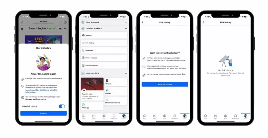 How to see history of links you visited on Facebook