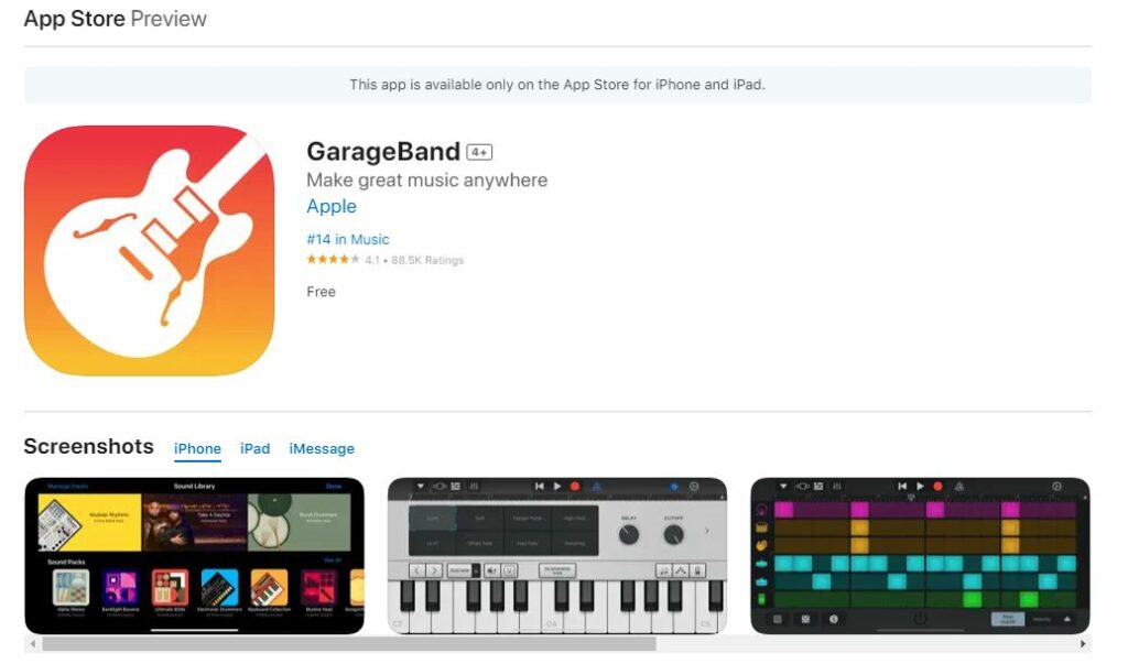 GarageBand vs Mixpad