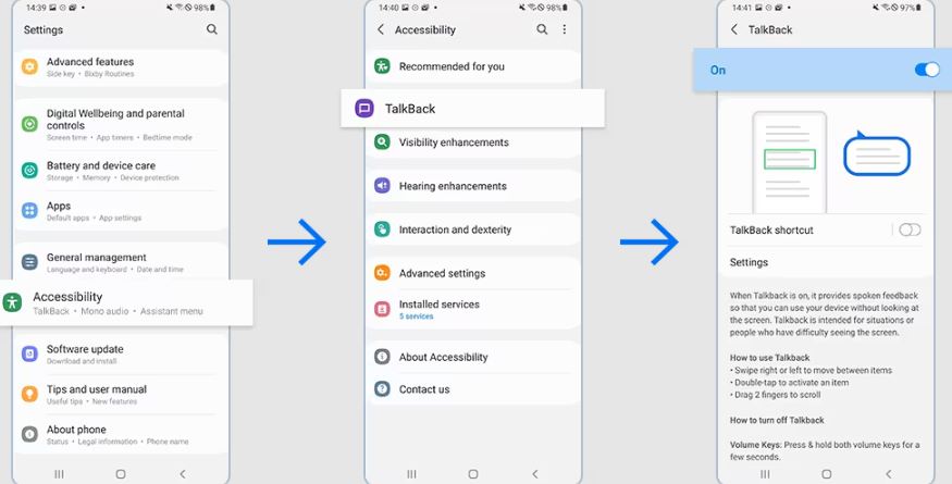 How to Enable and Disable Samsung's TalkBack feature
