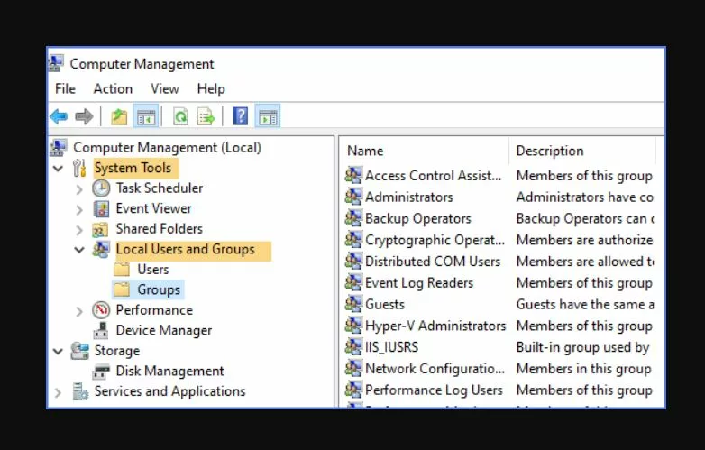 How to Open Local Users and Groups Menu in Windows