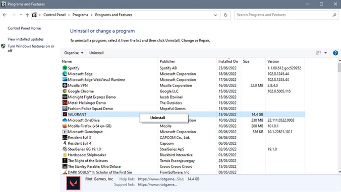 How to Uninstall Valorant on Windows 11/10