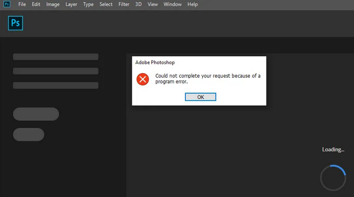 Fix: 'Photoshop Couldn’t Complete Your Request for Program' Error