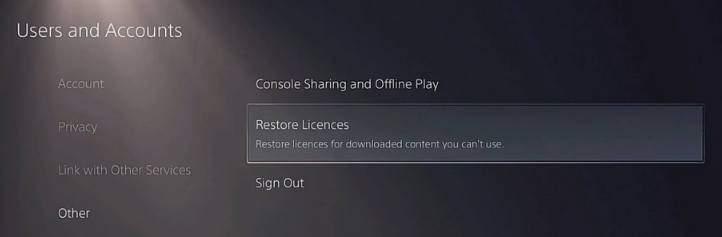How to Restore Licenses on Your PS5