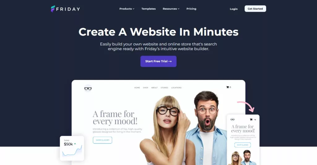 Friday website builder