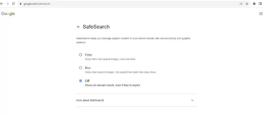 How to Turn on and off SafeSearch on Google Search