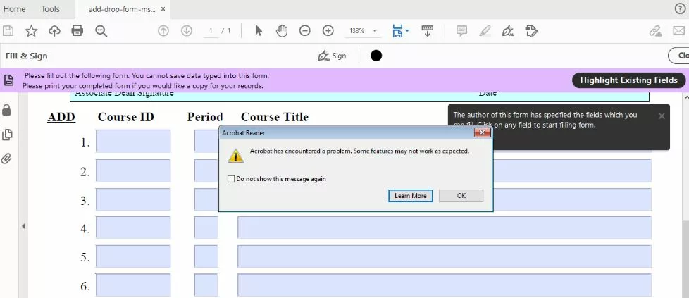 How to Fix 'Adobe Fill and Sign Not Working' issue